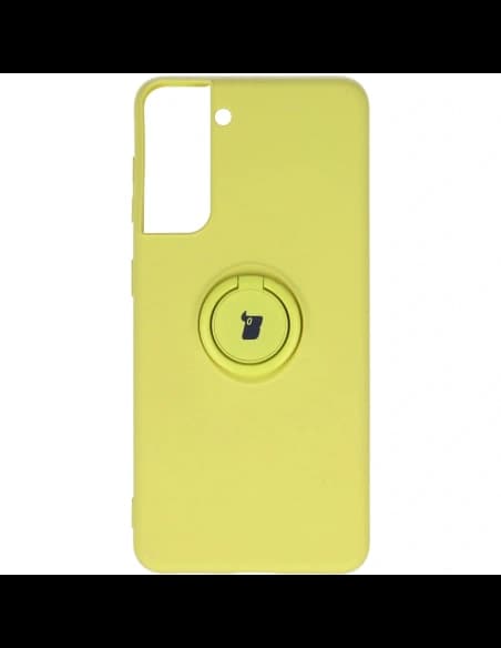 Bizon Case inel din silicon Samsung Galaxy S21 galben