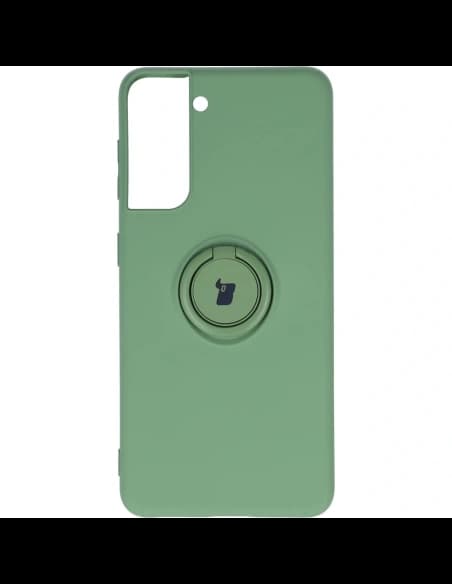 Caz Bizon Inel din Silicon Samsung Galaxy S21 verde deschis