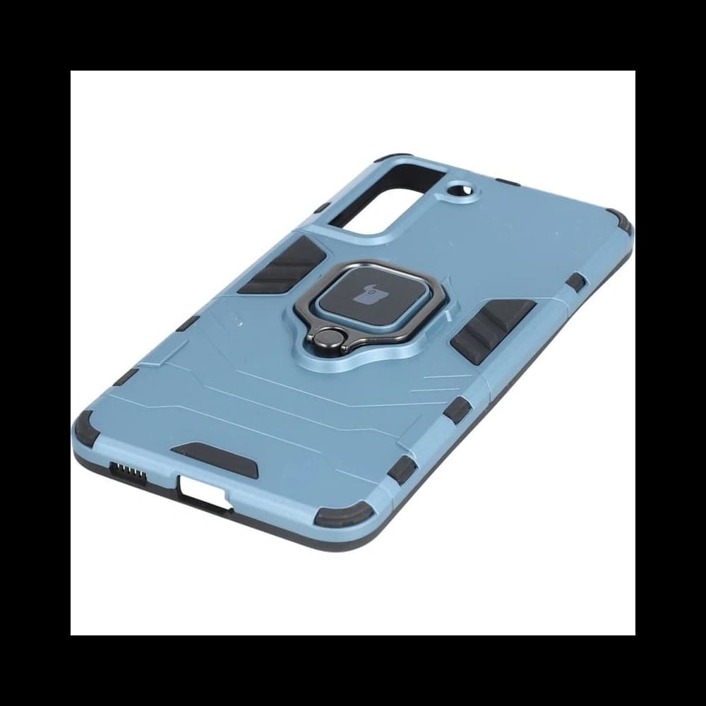 Etui Bizon Case Armor Ring do Galaxy S21 FE, niebieskie - 4