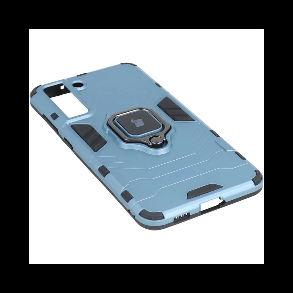 Etui Bizon Case Armor Ring do Galaxy S21 FE, niebieskie - 5