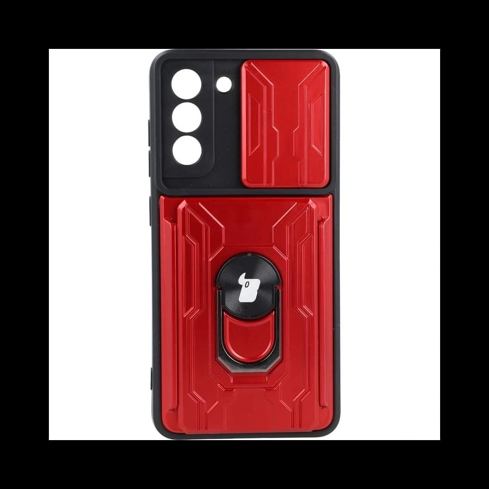 Bizon Case Camshield Kartensteckplatz Ring Samsung Galaxy S21 FE rot - 1