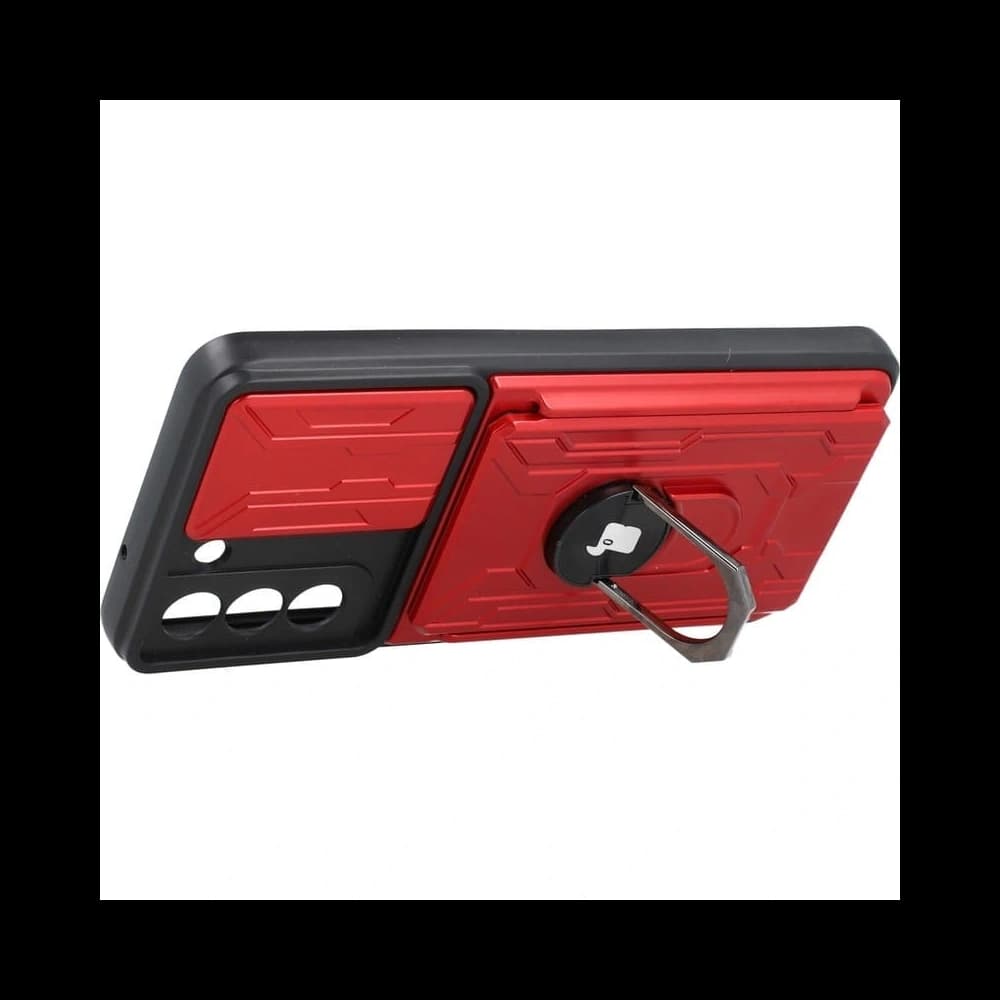 Bizon Case Camshield Kartensteckplatz Ring Samsung Galaxy S21 FE rot - 3