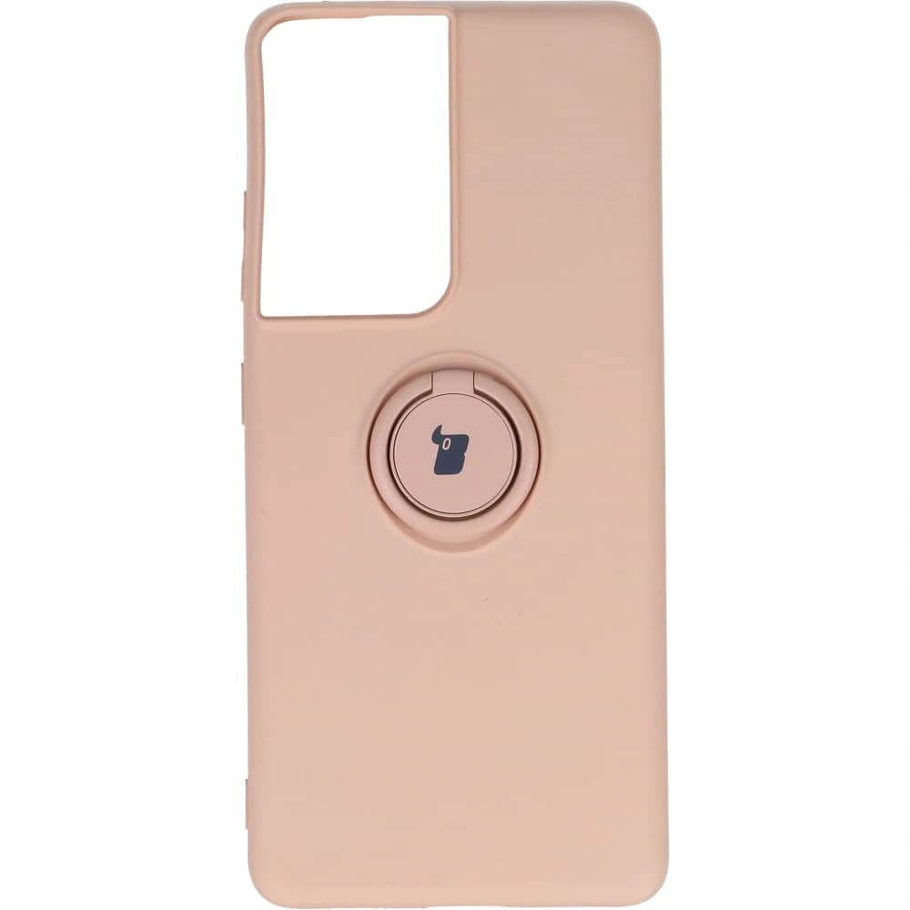 Bizon Case Silicone Ring Samsung Galaxy S21 Ultra light pink - 1