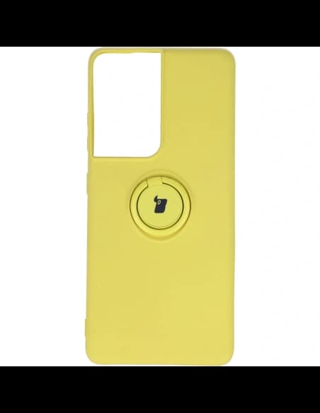 Bizon Case Silicone Ring Samsung Galaxy S21 Ultra yellow