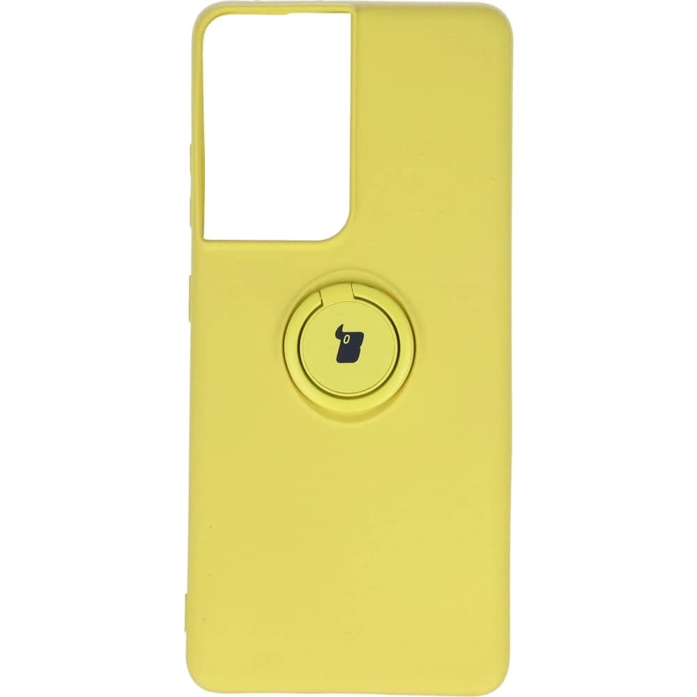 Bizon Case Silicone Ring Samsung Galaxy S21 Ultra yellow - 1