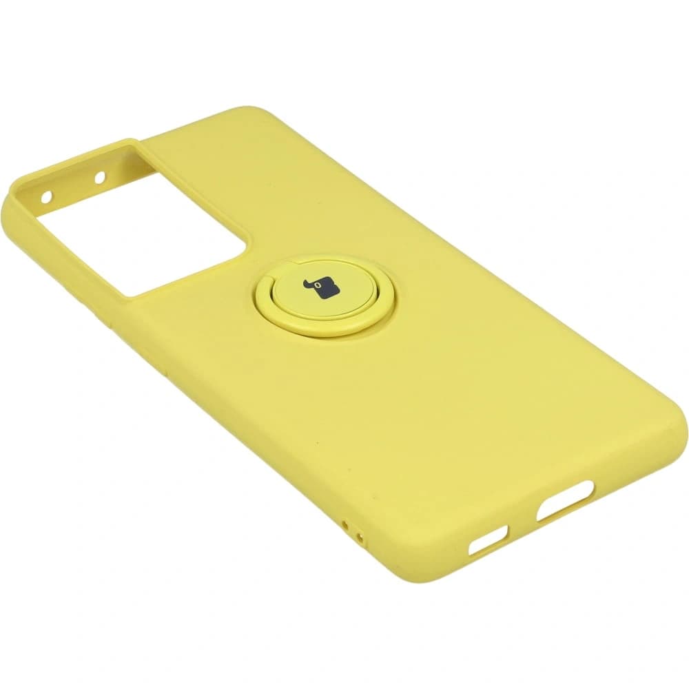 Bizon Case Silicone Ring Samsung Galaxy S21 Ultra yellow - 3