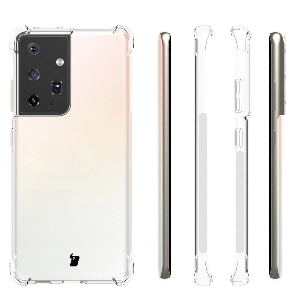 Bizon Case Clear Pack husă + 2x folie de protecție pentru ecran + protecție pentru lentilă Samsung Galaxy S21 Ultra clar - 4