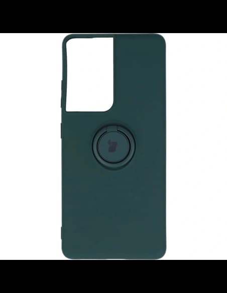Bizon Case Silicone Ring Samsung Galaxy S21 Ultra dark green