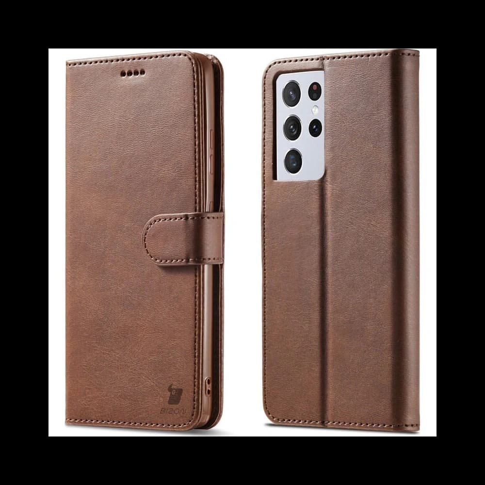 Bizon Case Wallet Samsung Galaxy S21 Ultra brown - 1