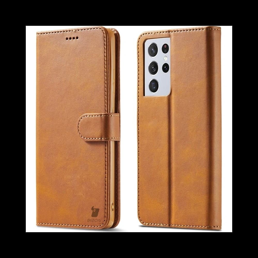 Bizon Case Wallet Samsung Galaxy S21 Ultra light brown - 1