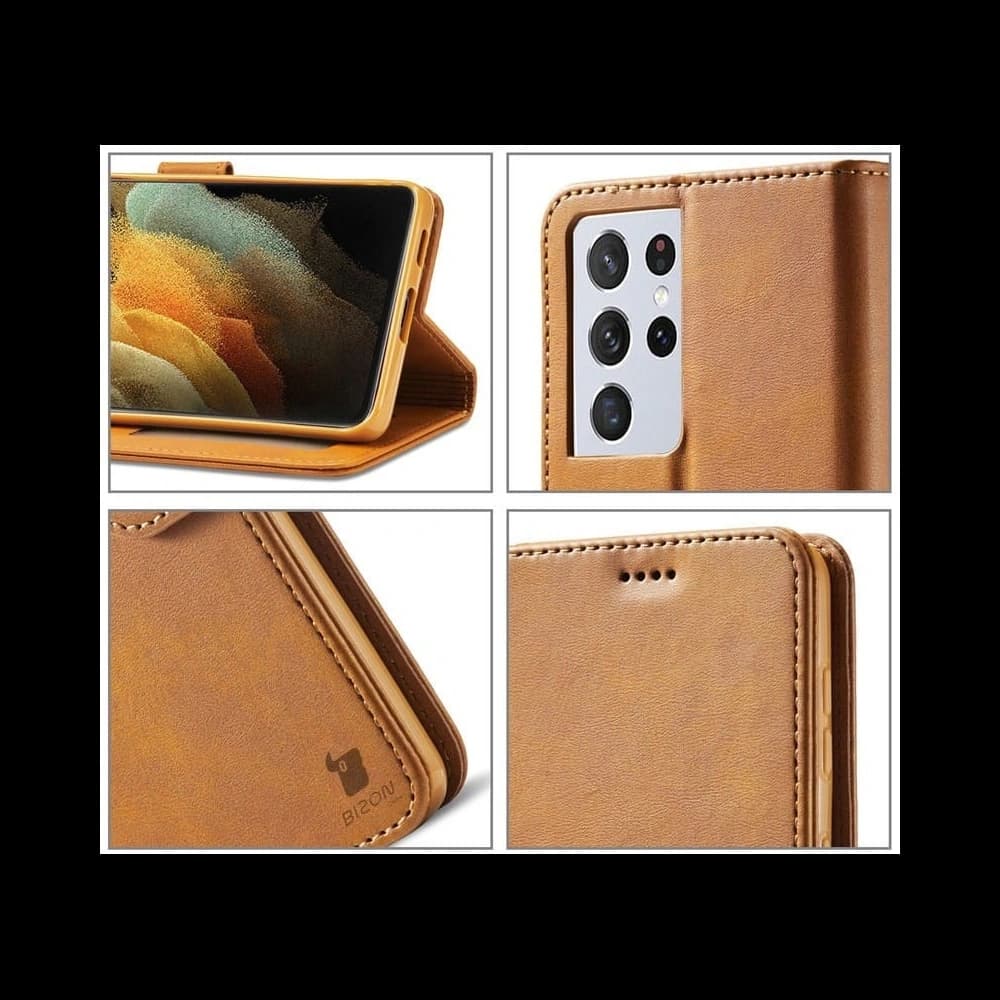 Bizon Case Wallet Samsung Galaxy S21 Ultra light brown - 2