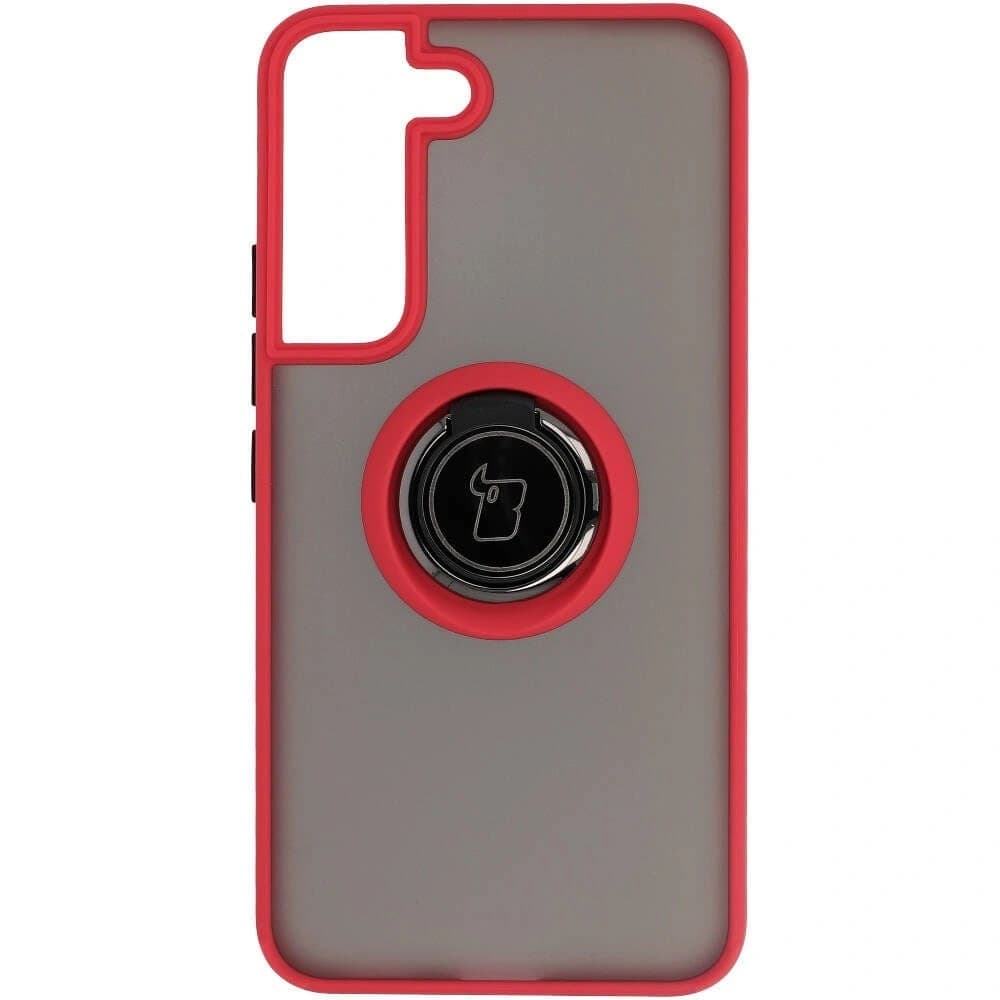 Bizon Case Hybrid Ring Samsung Galaxy S22 füstös piros kerettel - 2