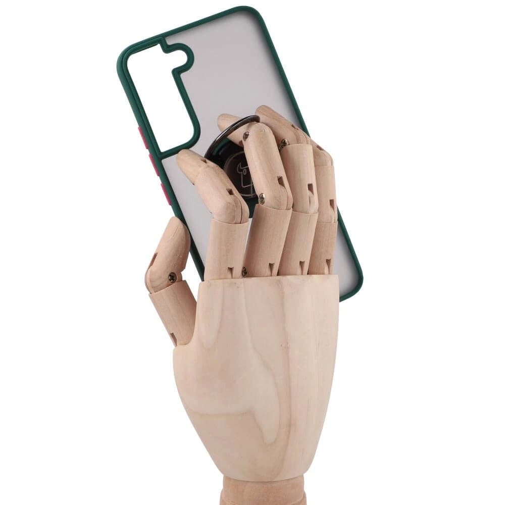 Bizon Case Hybrid Ring Samsung Galaxy S22 füstös sötétzöld kerettel - 8