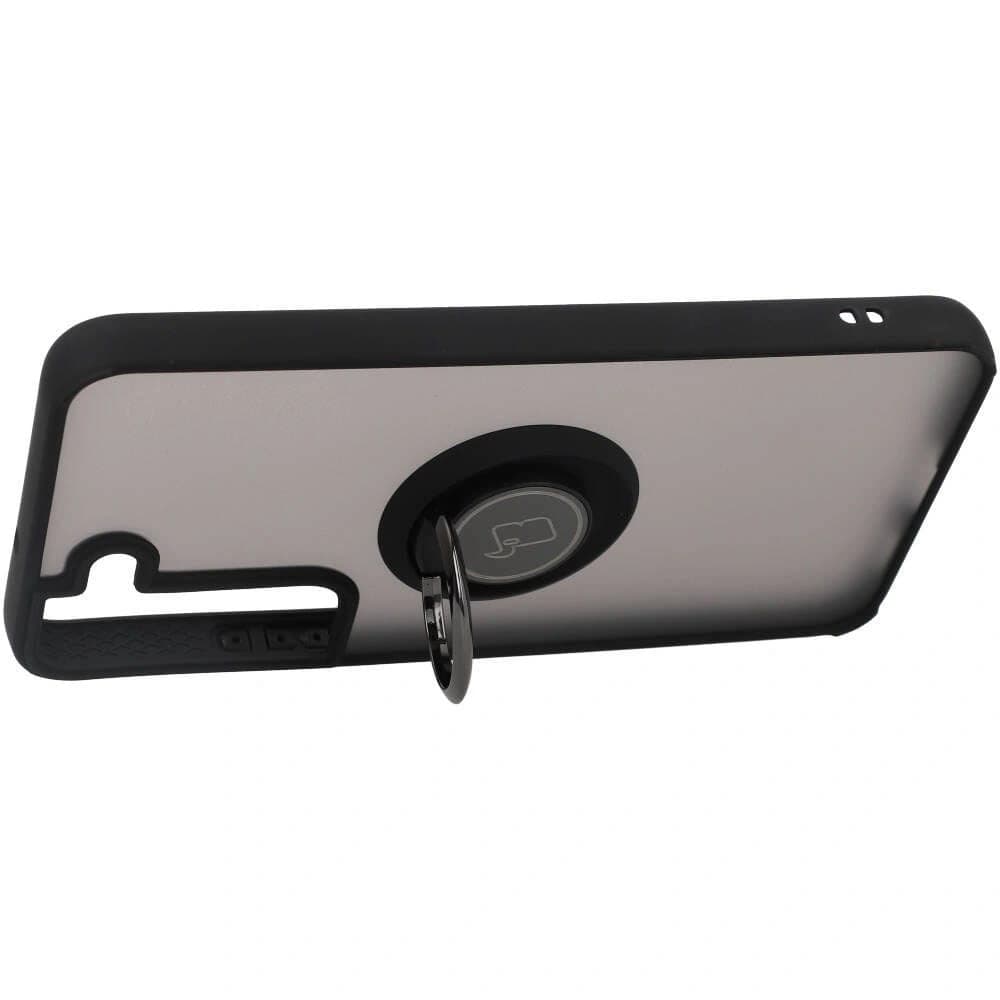 Bizon Case Hybrid Gyűrű Samsung Galaxy S22 füstös fekete kerettel - 5