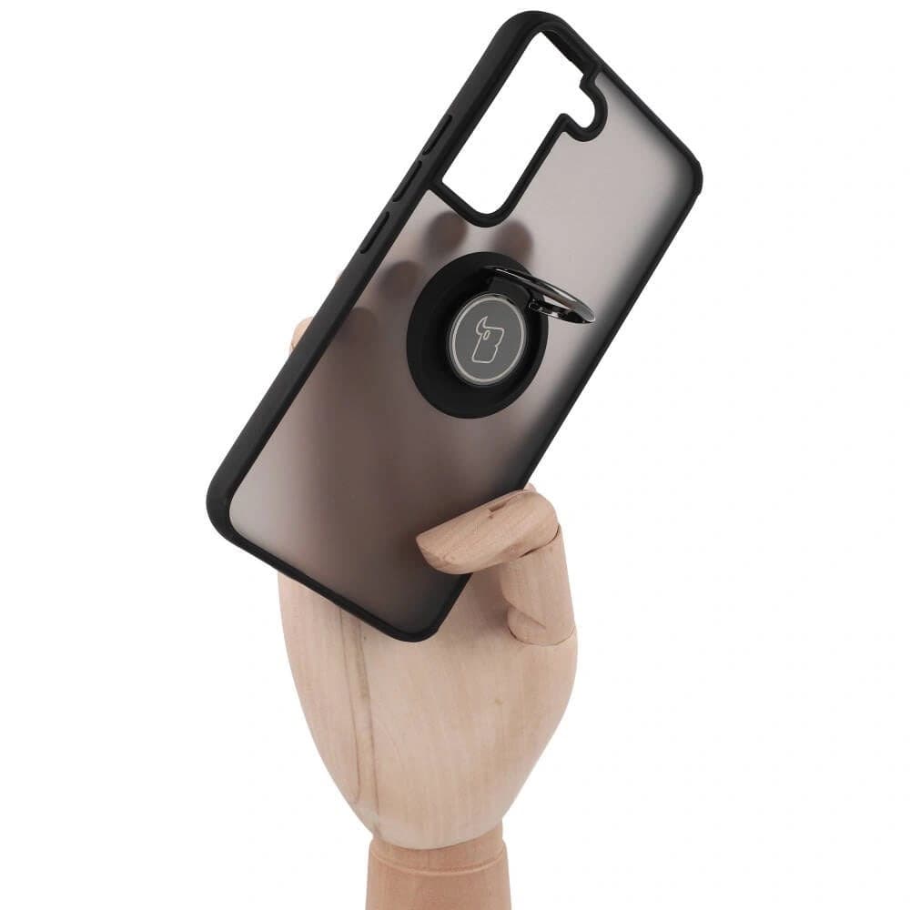 Bizon Case Hybrid Gyűrű Samsung Galaxy S22 füstös fekete kerettel - 7