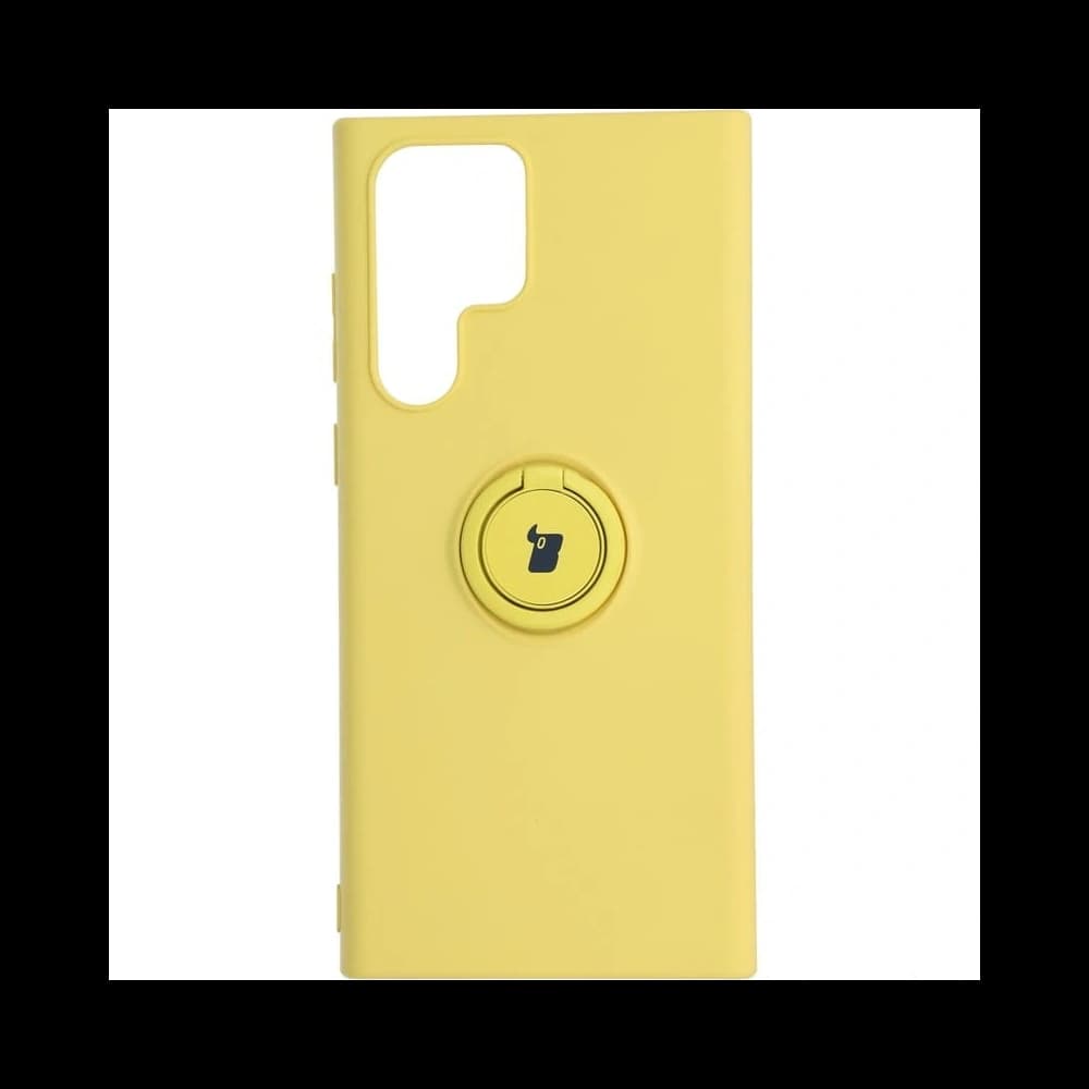Bizon Case Silicone Ring Samsung Galaxy S22 Ultra galben - 1