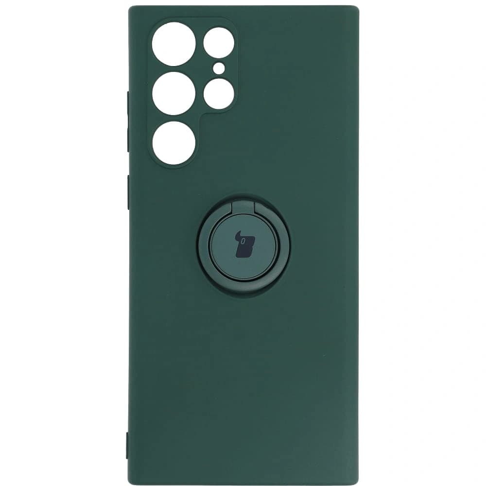 Bizon Case Silicone Ring Samsung Galaxy S22 Ultra dark green - 1