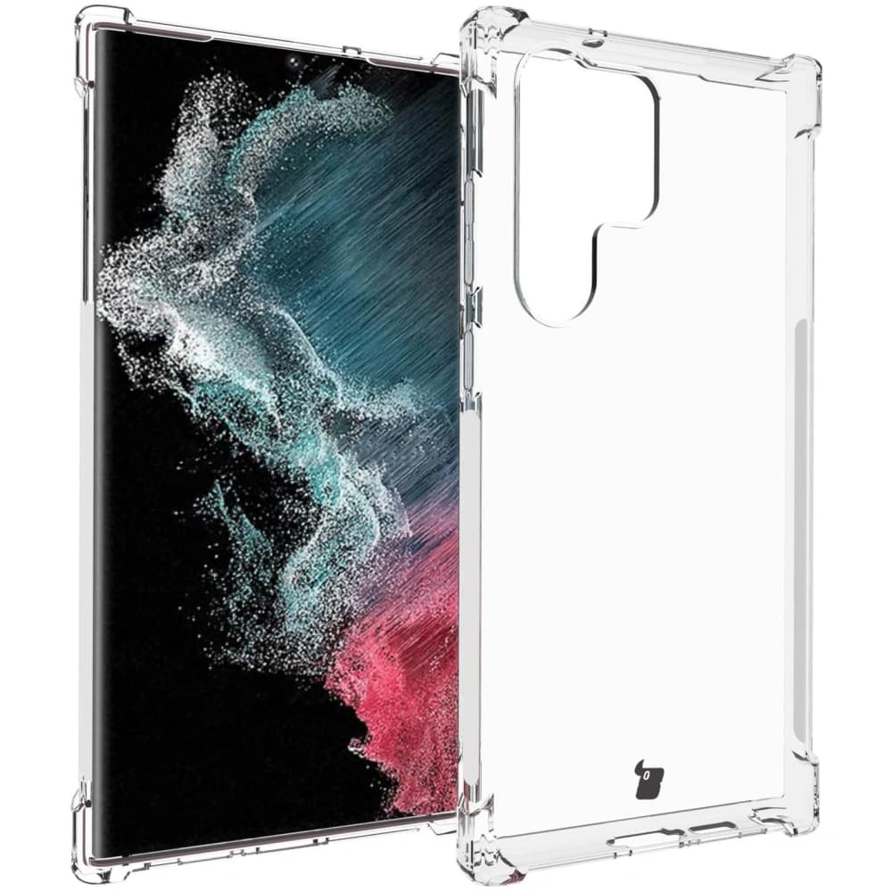 Bizon Case Clear Pack carcasă + 2x film pentru ecran + protector pentru obiectiv Samsung Galaxy S23 Ultra transparent - 3