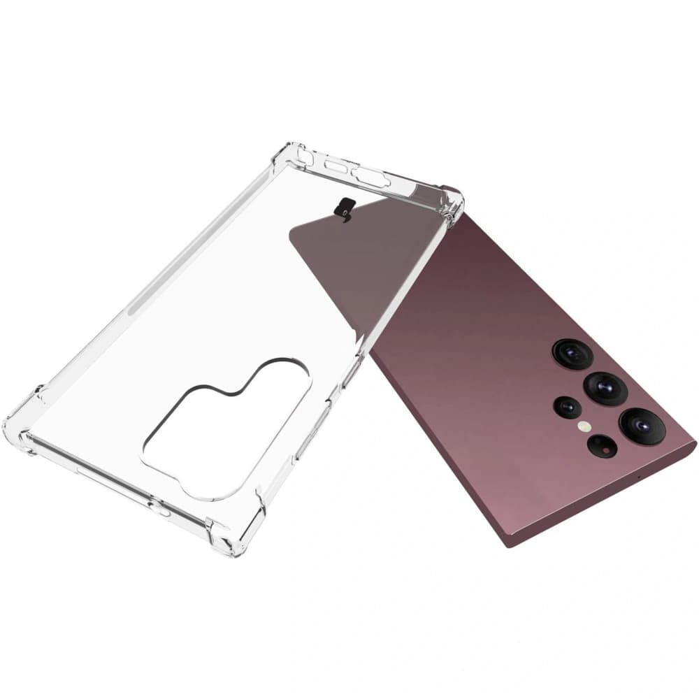 Bizon Case Clear Pack carcasă + 2x film pentru ecran + protector pentru obiectiv Samsung Galaxy S23 Ultra transparent - 5