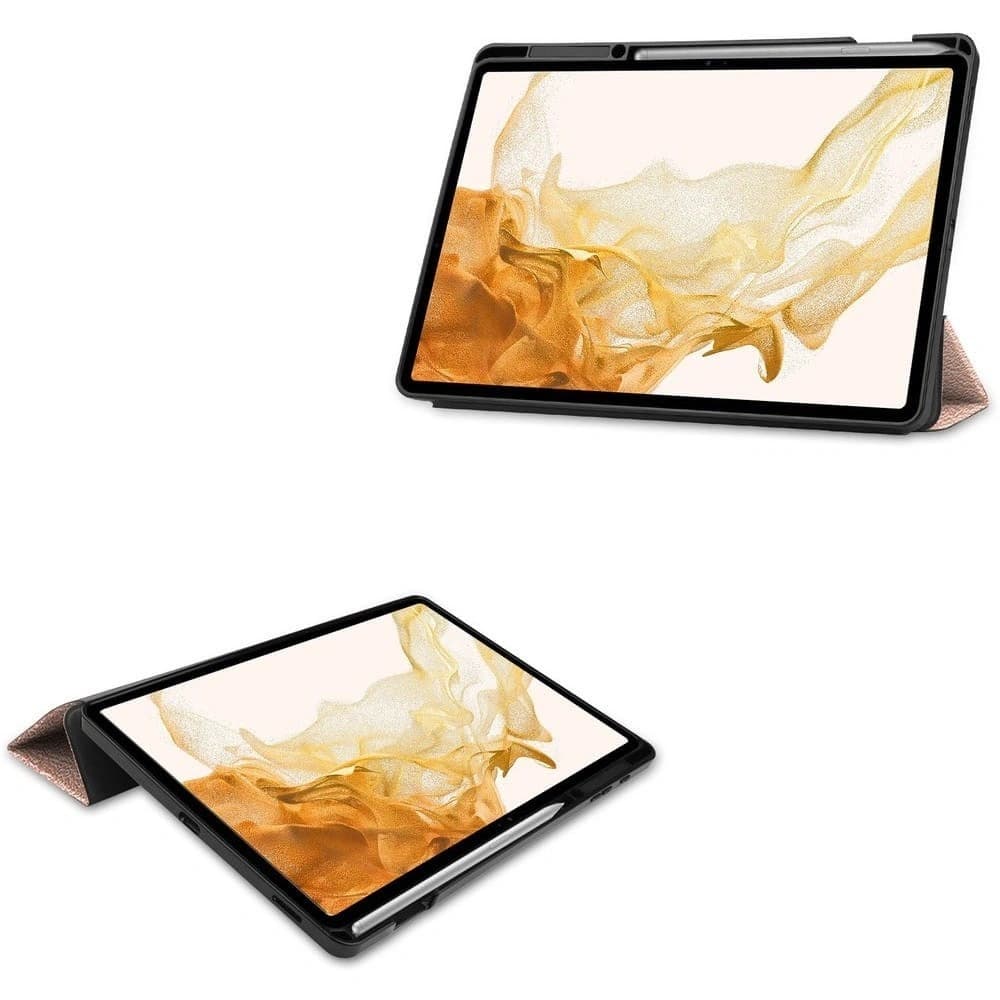 Etui Bizon Case Tab Lizard do Samsung Galaxy Tab S8 Plus / S7 Plus růžovo-zlaté - 2