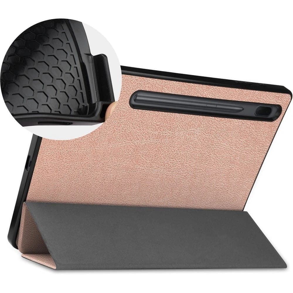 Etui Bizon Case Tab Lizard do Samsung Galaxy Tab S8 Plus / S7 Plus růžovo-zlaté - 3