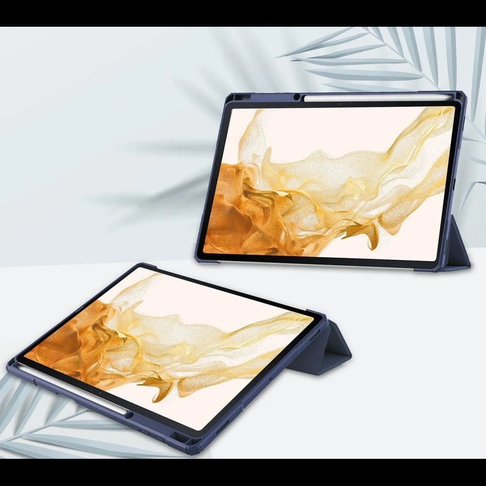 Bizon Caz Tab Clar Mat Samsung Galaxy Tab S8 Plus / S7 Plus / S7 FE albastru marin - 2