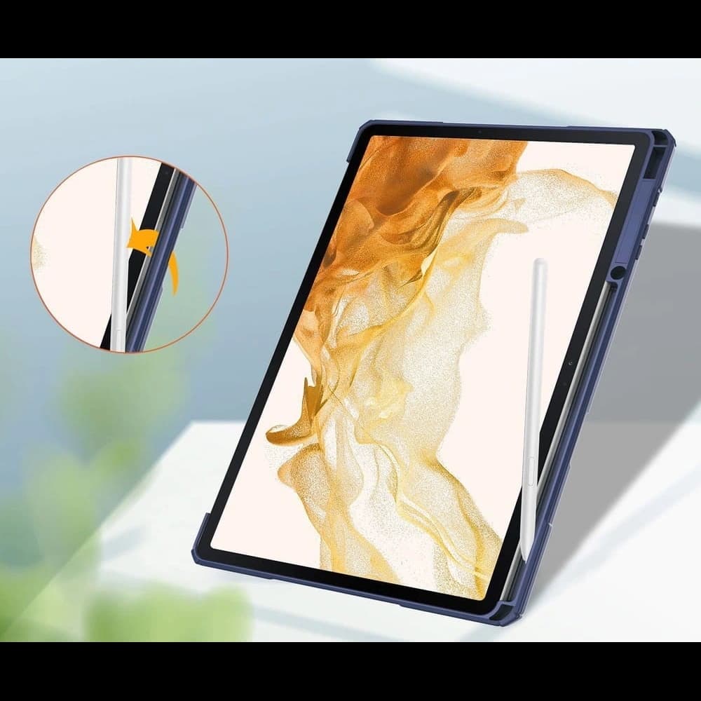 Bizon Caz Tab Clar Mat Samsung Galaxy Tab S8 Plus / S7 Plus / S7 FE albastru marin - 5