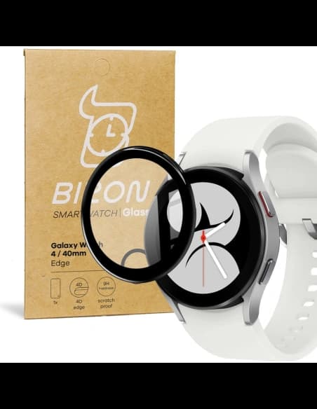 Hybidní sklo Bizon Glass Edge pro Samsung Galaxy Watch 4 40 mm černé