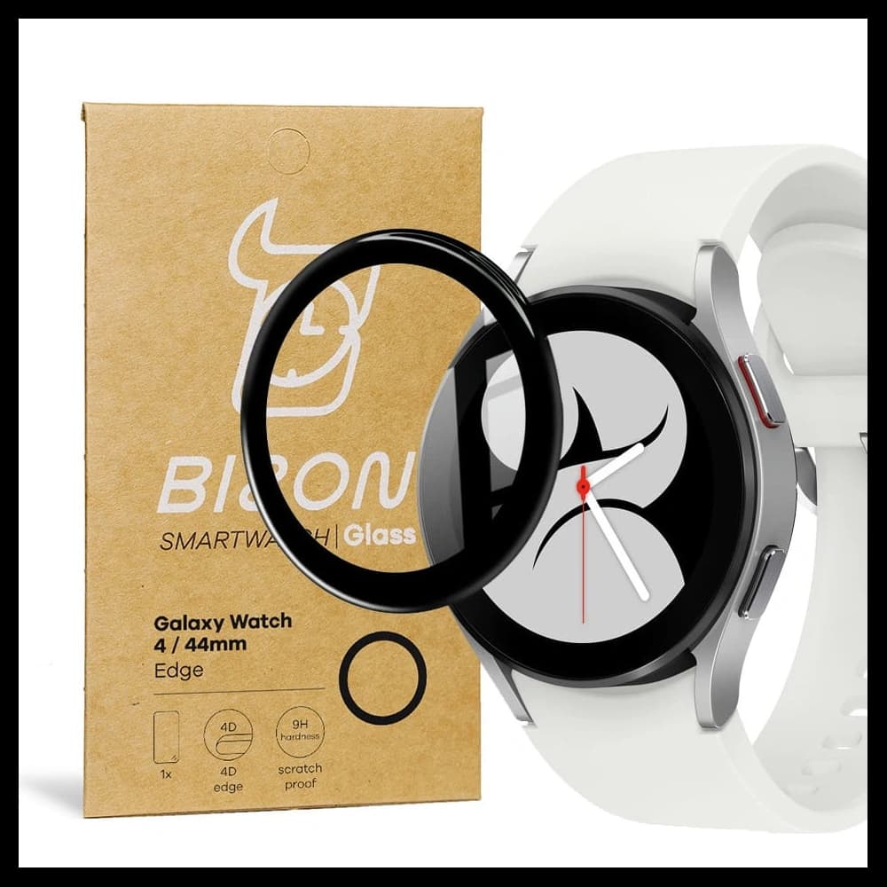 Sklo hybridní Bizon Glass Edge pro Samsung Galaxy Watch 4 44 mm černé - 1