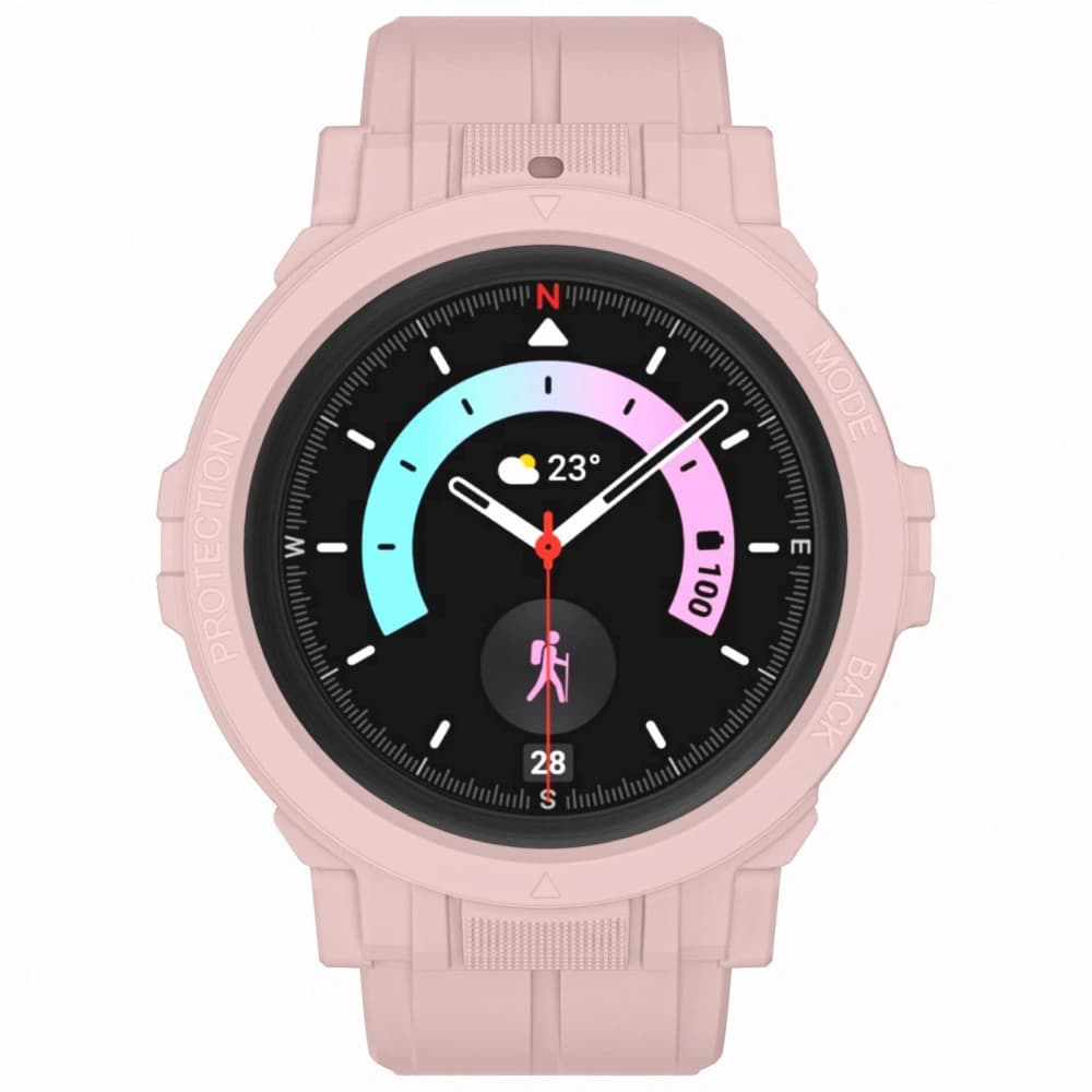 Bizon Strap + Carcasa Ceas Action Pro Samsung Galaxy Watch 5 Pro 45 mm roz deschis - 4