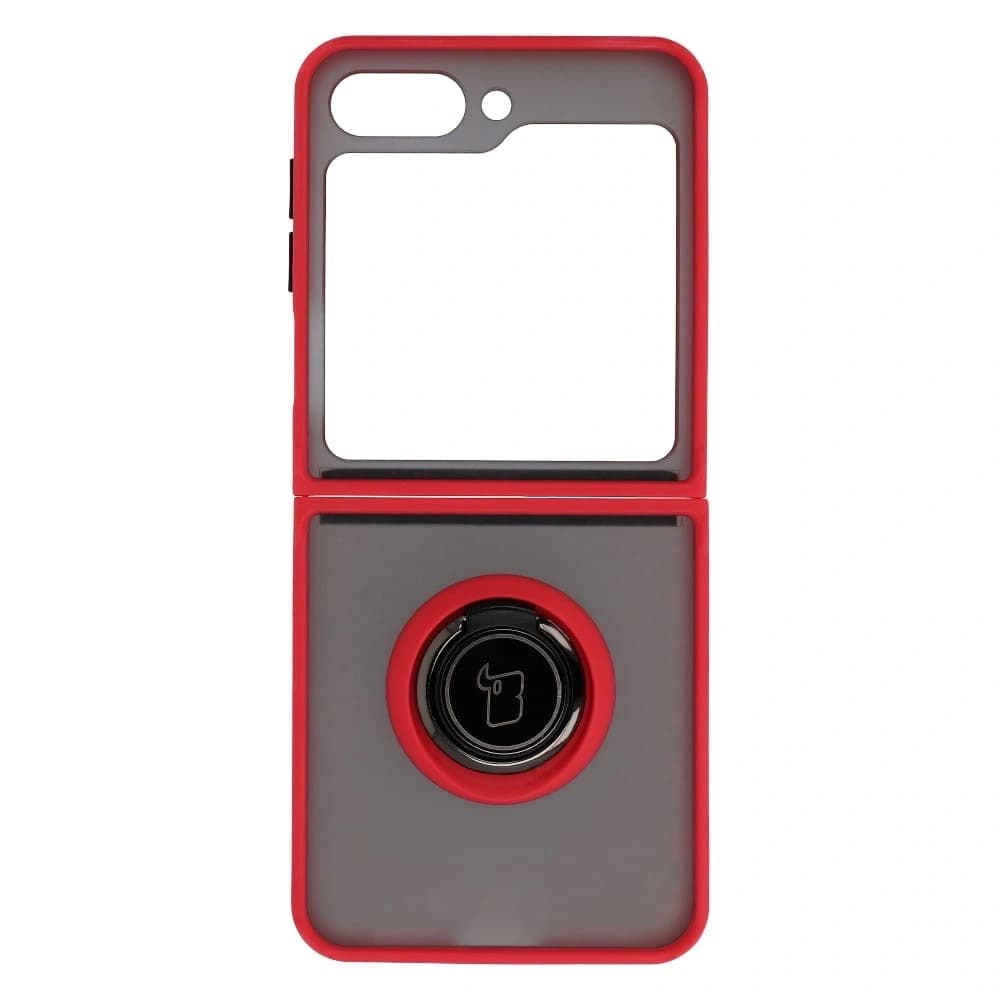 Bizon Case Hybrid Ring Samsung Galaxy Z Flip5 füstös piros kerettel - 2