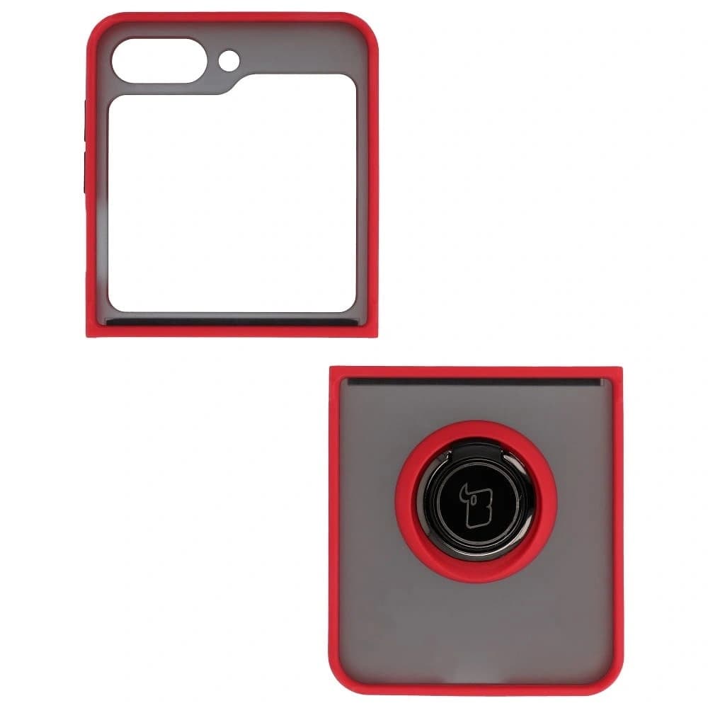 Bizon Case Hybrid Ring Samsung Galaxy Z Flip5 füstös piros kerettel - 3