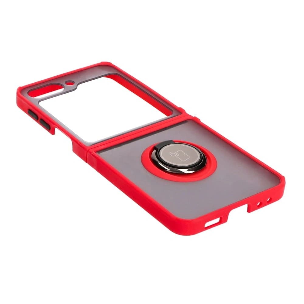 Bizon Case Hybrid Ring Samsung Galaxy Z Flip5 füstös piros kerettel - 4