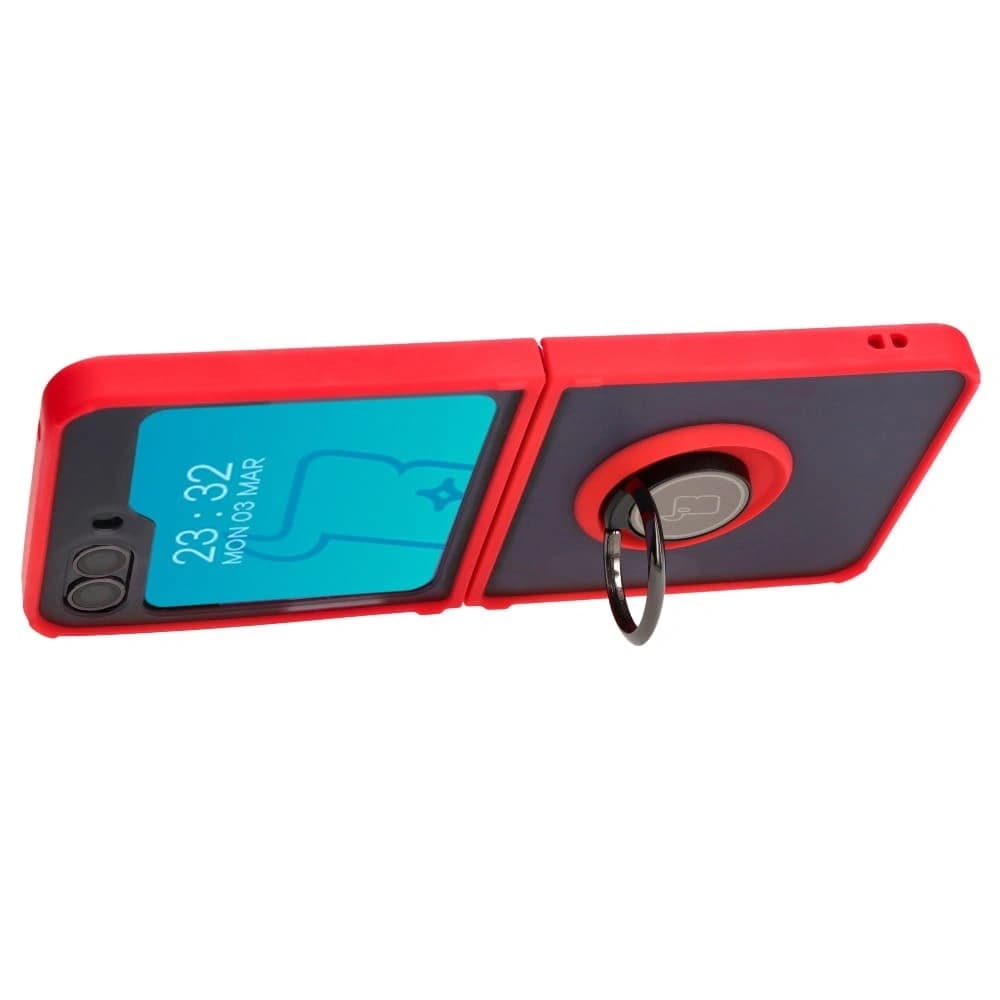 Bizon Case Hybrid Ring Samsung Galaxy Z Flip5 füstös piros kerettel - 5