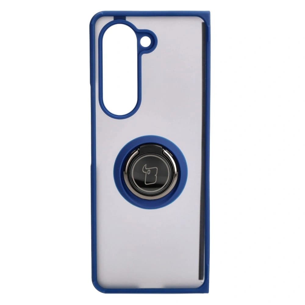 Etui s úchytem na prst Bizon Case Hybrid Ring do Samsung Galaxy Z Fold5 kouřové s modrým rámem - 2