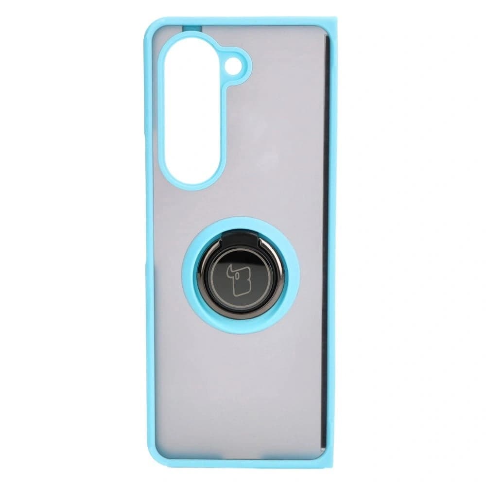 Bizon Case Hybrid Ring Samsung Galaxy Z Fold5 smoky with a light blue frame - 2