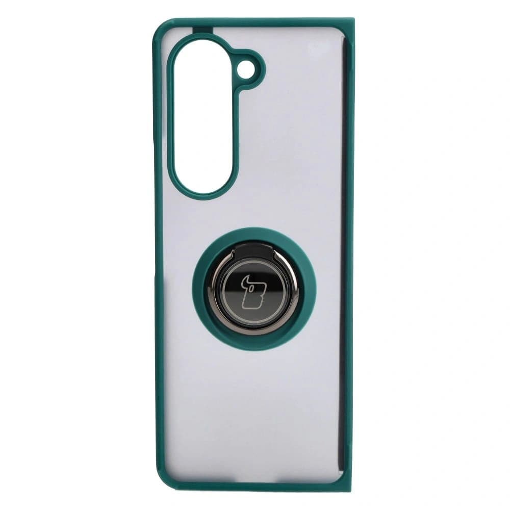Bizon Case Hybrid Ring Samsung Galaxy Z Fold5 smoky with a dark green frame - 2