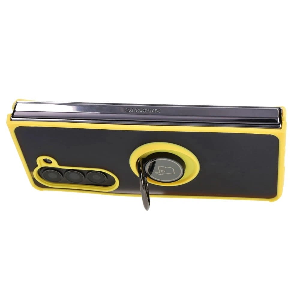 Bizon Case Hybrid Ring Samsung Galaxy Z Fold5 füstös sárga kerettel - 5