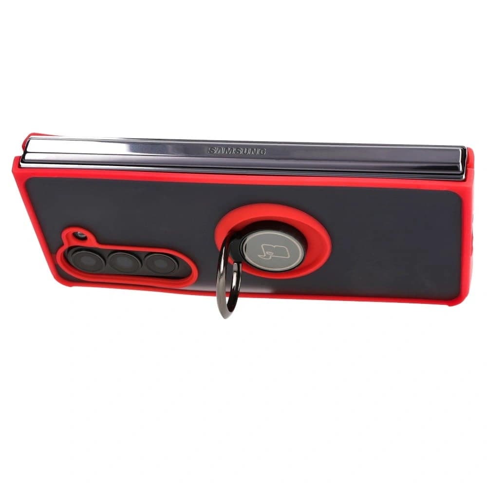 Bizon Case Hybrid Ring Samsung Galaxy Z Fold5 smoky with a red frame - 5