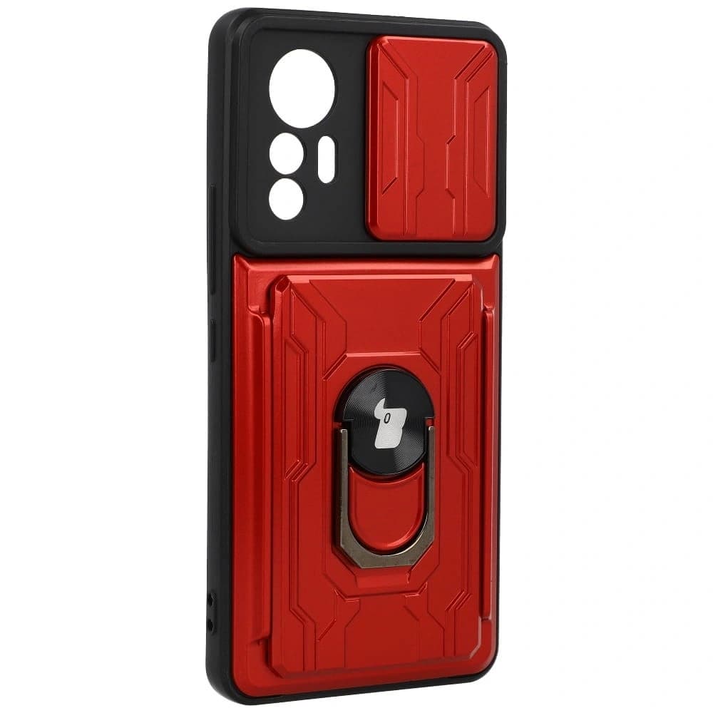 Bizon Case Camshield Card Slot Ring Xiaomi 12 Lite roșu - 2