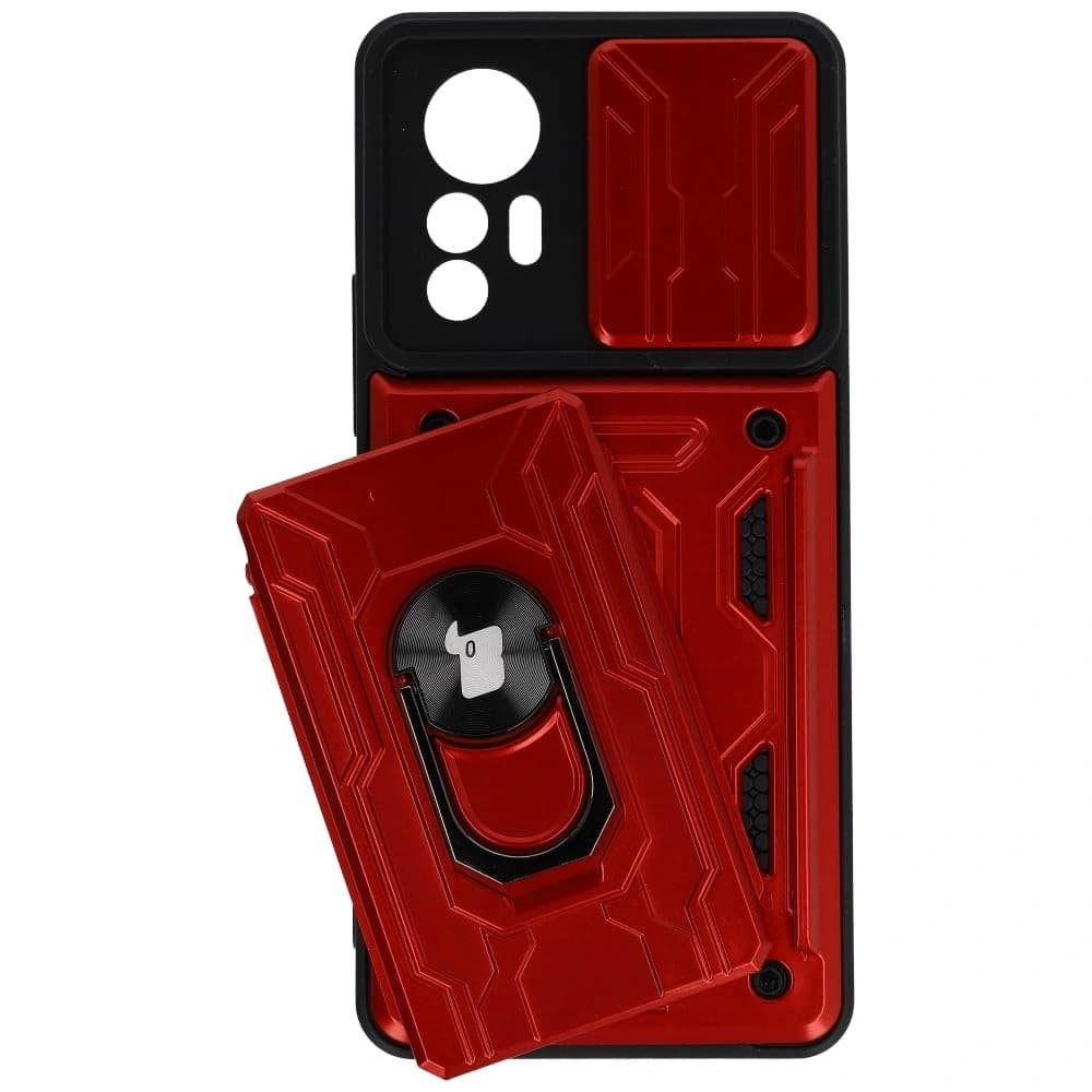Bizon Case Camshield Card Slot Ring Xiaomi 12 Lite roșu - 4