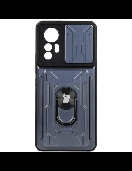Bizon Case Camshield Kártyahely Gyűrű Xiaomi 12 Lite szürke