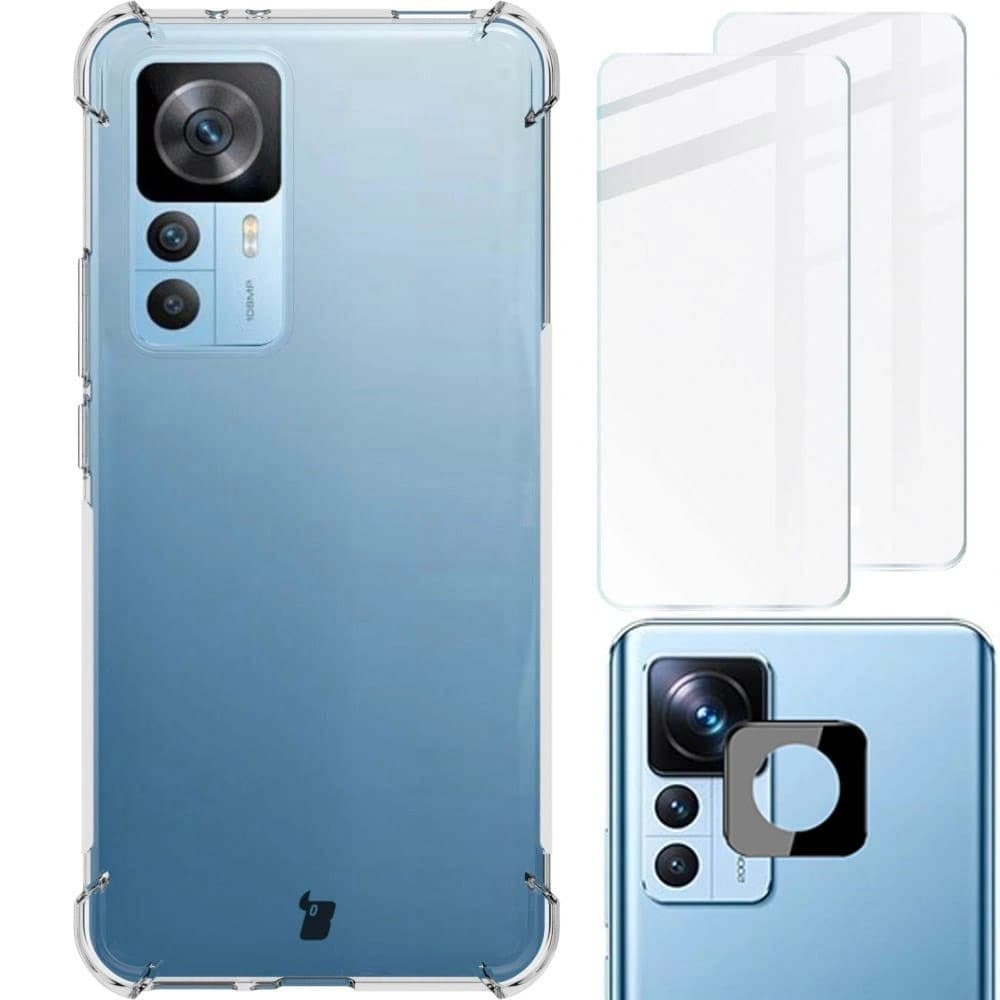 Etui + 2x sklo na displej + objektiv Bizon Case Clear Pack pro Xiaomi 12T Pro průhledné - 1