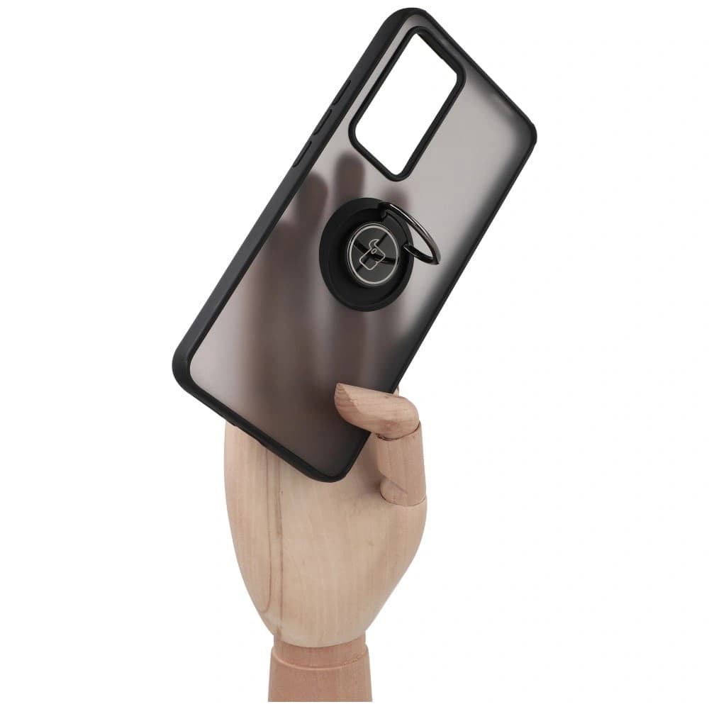 Etui s úchytem na prst Bizon Case Hybrid Ring pro Xiaomi 12T / 12T Pro kouřové s černým rámečkem - 7