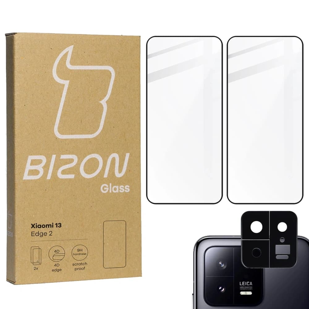 BIZON Edge 2 2x sticlă pentru ecran + sticlă pentru cameră Xiaomi 13