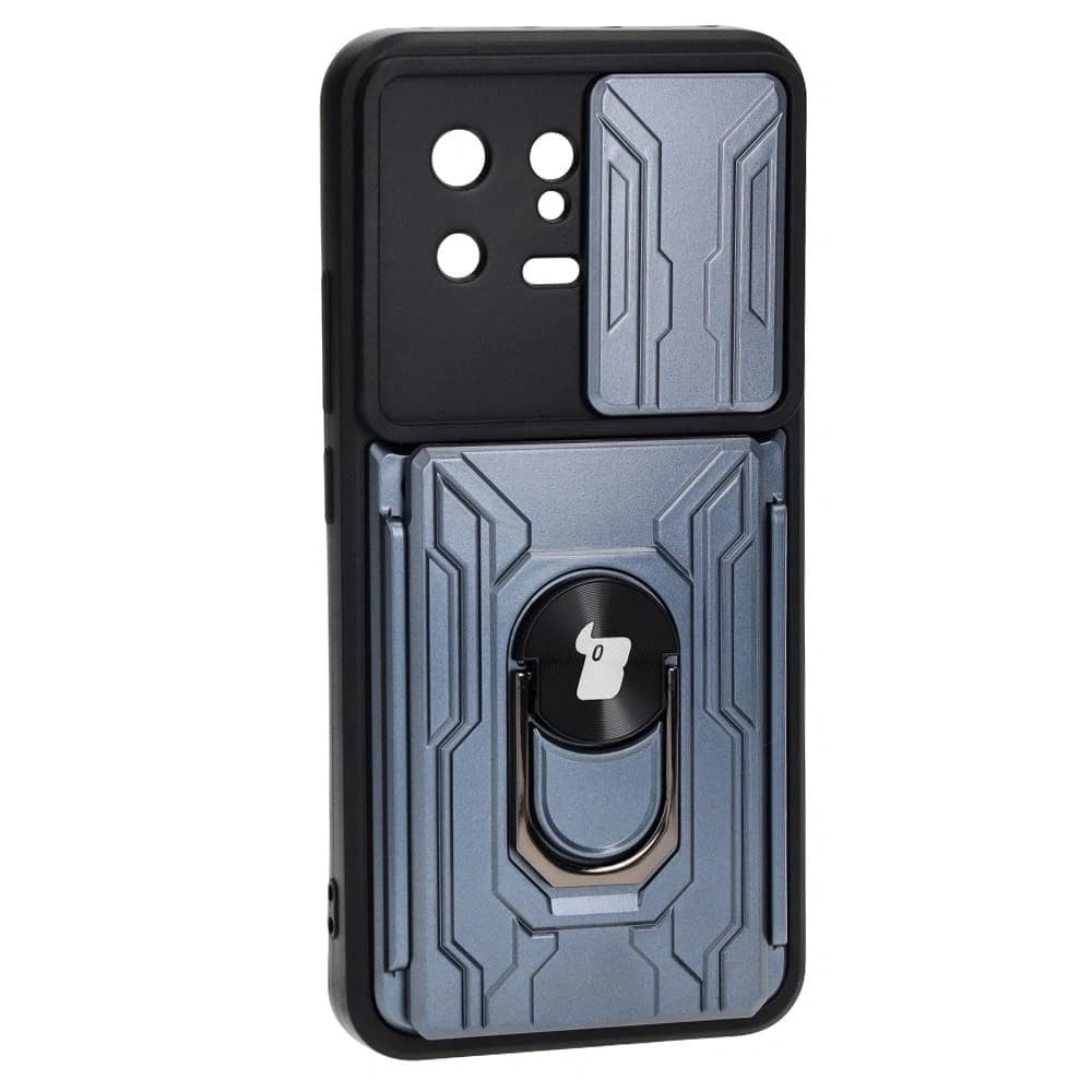 Bizon Case Camshield Kártyafoglalatos Gyűrű Xiaomi 13 szürke - 2
