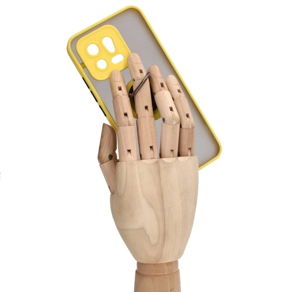 Bizon Case Hybrid Ring Xiaomi 13 rauchig mit einem gelben Rahmen - 8