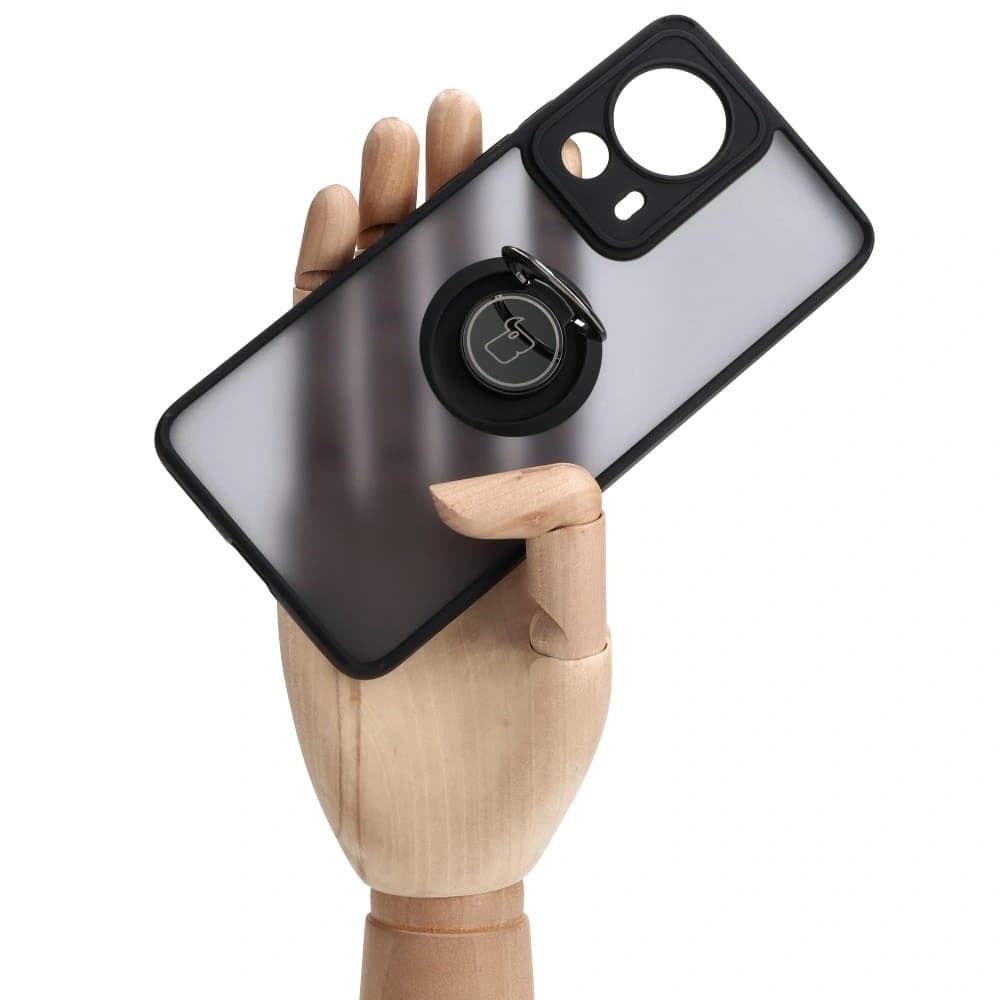 Bizon Case Hybrid Ring Xiaomi 13 Lite rauchig mit einem schwarzen Rahmen - 7