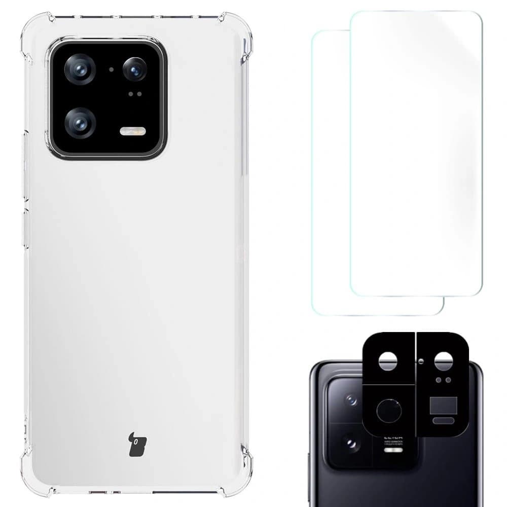 Etui + 2x folie + objektiv Bizon Case Clear Pack pro Xiaomi 13 Pro průhledné