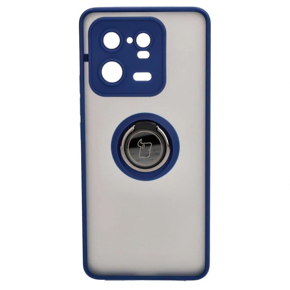 Bizon Case Hybrid Ring Xiaomi 13 Pro füstös, tengerészkék kerettel - 2